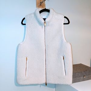 J Crew sherpa fleece cream off white vest M
